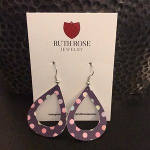 Polka dot tear drop earrings